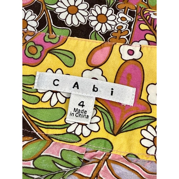 CABi Ashbury Floral Colorful High Rise A-Line Pleated Skirt Sz 4 Y2K Boho - Picture 5 of 7
